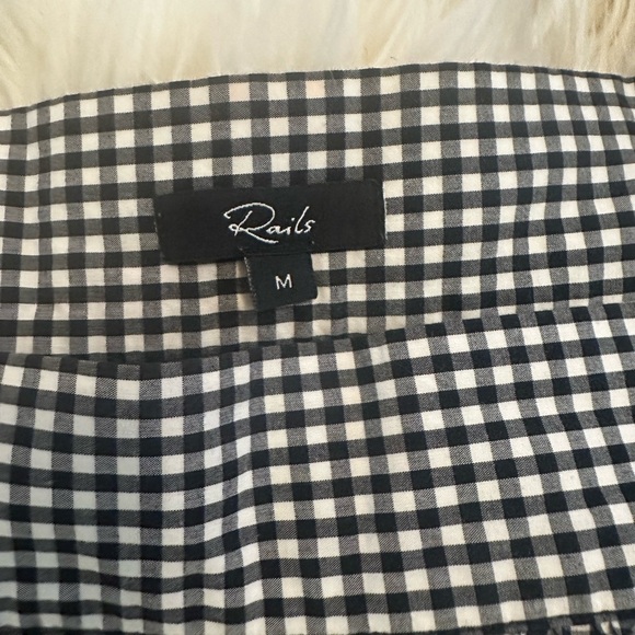 Rails Harley Shirt in Black & White Gingham w Flutter Sleeve - size Medium - EUC - Picture 5 of 16